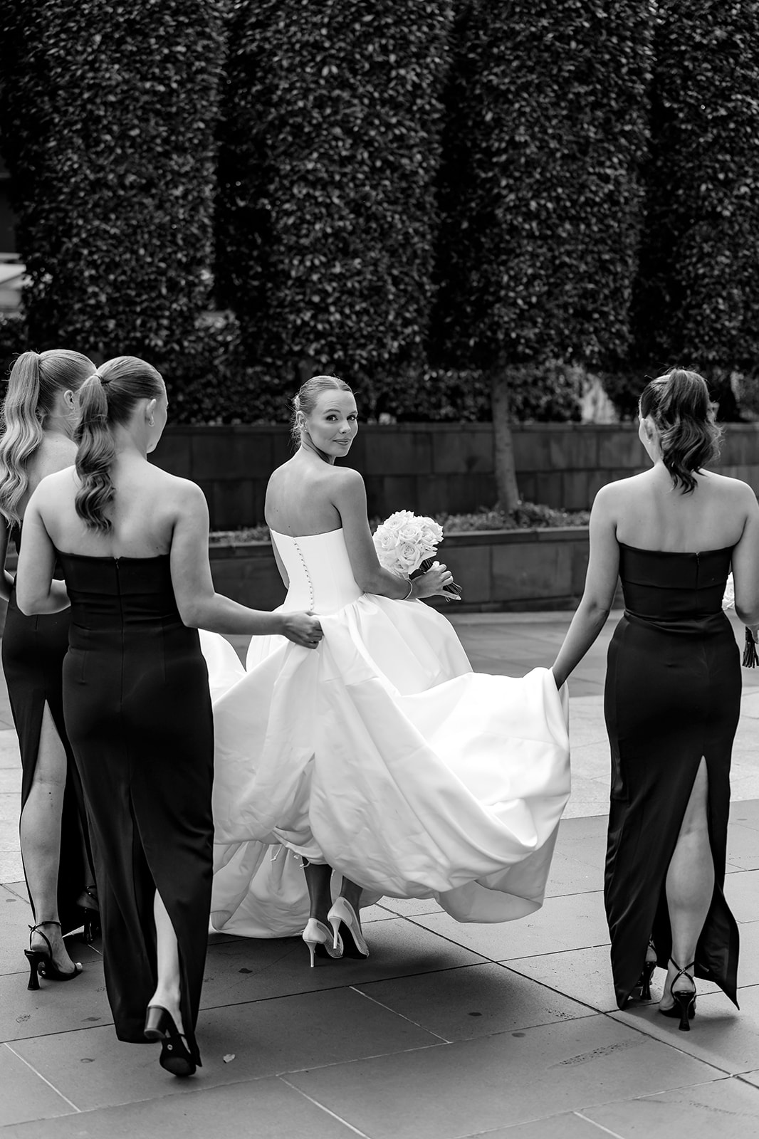 Bride with bridesmaids